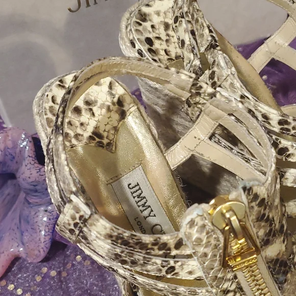 Jimmy Choo Wedge Shoes Python Print - Picture 6 of 15
